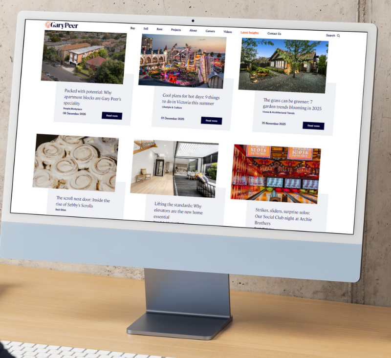 Screenshot of the Gary Peer blog landing page
