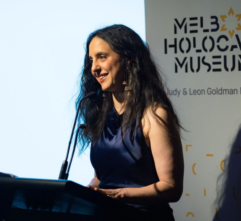 Judy Goldman speaking at the Melbourne Holocaust Museum