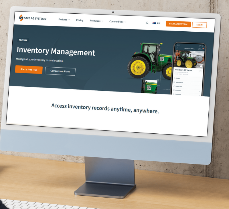 Screenshot of the Safe Ag website